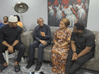 Peter Obi, Gbadebo Rhodes-Vivour Pay Condolence Visit To Late Doyin Okupe’s (PHOTOS)