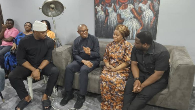 Peter Obi, Gbadebo Rhodes-Vivour Pay Condolence Visit To Late Doyin Okupe’s (PHOTOS)