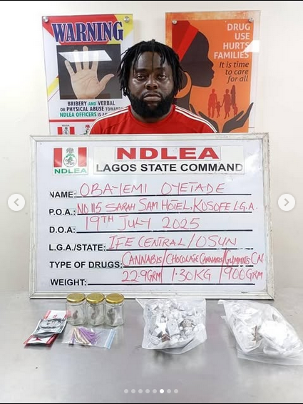 JUST-IN: After 7 Years On The Run, NDLEA Arrests Wanted Drug Kingpin with 11.6kg Cocaine, Meth (PHOTOS)