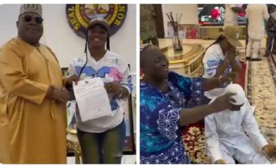 VIRAL VIDEO: Parents In Tears As Gov. Adeleke Offers Appointment to Hustler Puff-Puff Seller