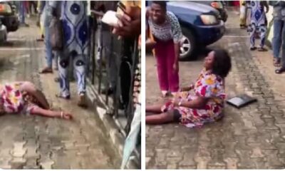 VIDEO: Moment Lady Tears Up, Rolls On The Floor After  She Finally Collect Her Appointment Letter  18 Years After She graduated From University