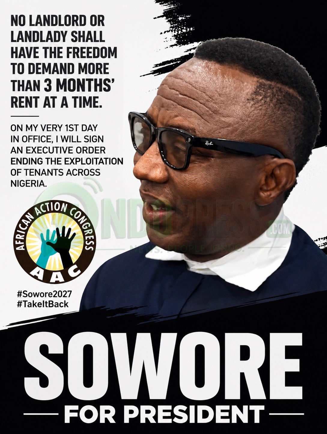 2027: Sowore Promises Executive Order to Limit Rent Payments to Three Months