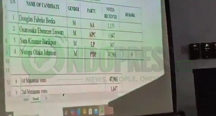 BREAKING: PDP's Olaka Nwogu Sweeps Rivers South-East By-Election with 47,961 Votes in Wike's Rainbow Coalition Landslide